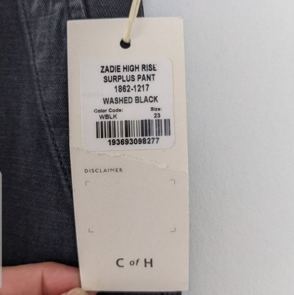 COH Zadie High Rise Surplus Cargo Linen Blend Pants in  Washed Black sz 23 NWT - Picture 11 of 15